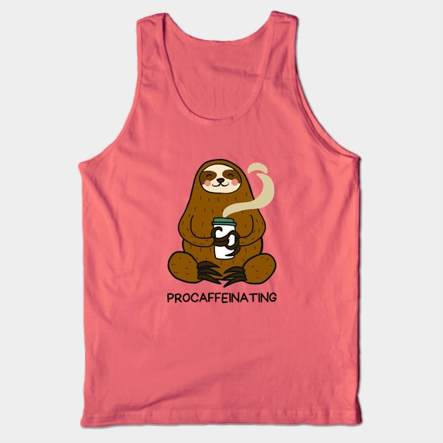 Procaffeinating | Procrastinator Coffee Pun Tank Top by Allthingspunny